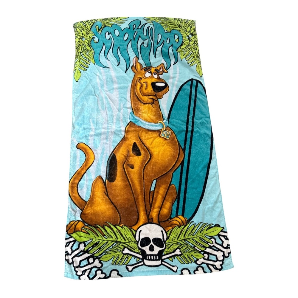 Vintage  Hanna-Barbera Scooby-Doo Beach Towel Surfboard Skull 25x50